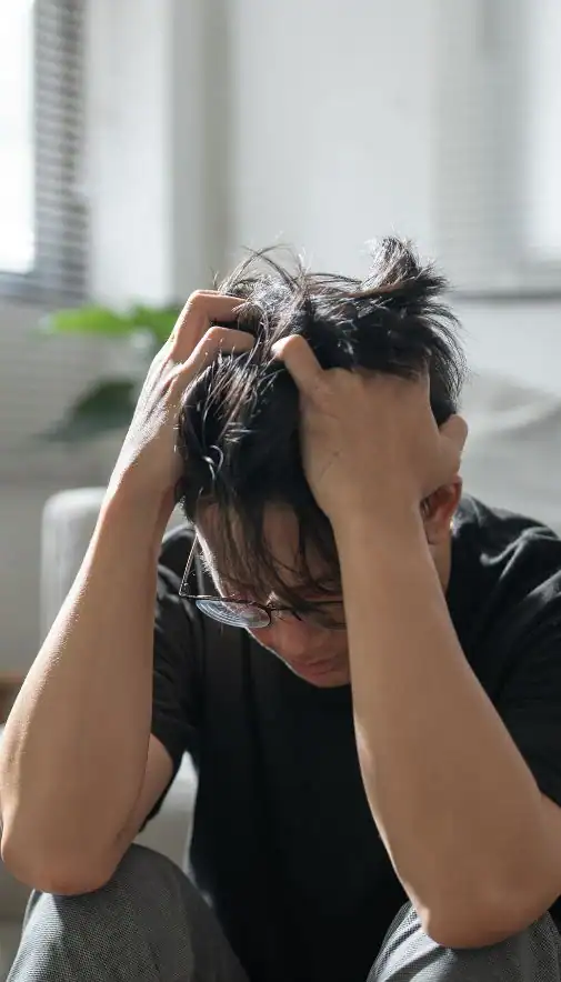 Image of upset man because of erectile dysfunction symptoms Norwich